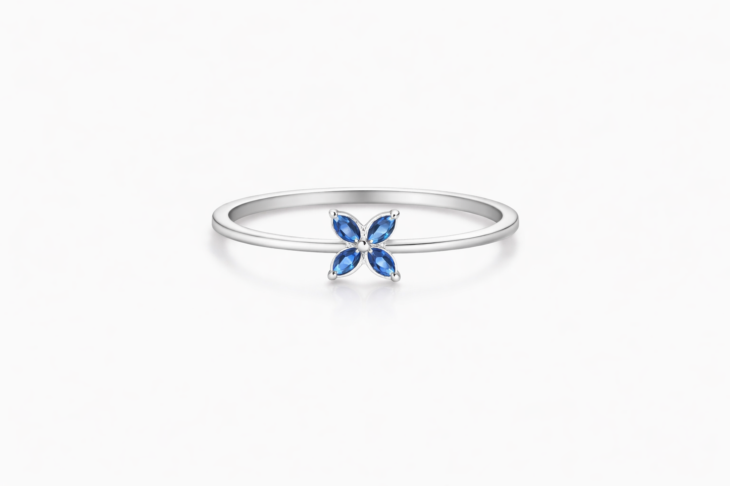 Produktbild Ring Lily silber mit blauer Blüte