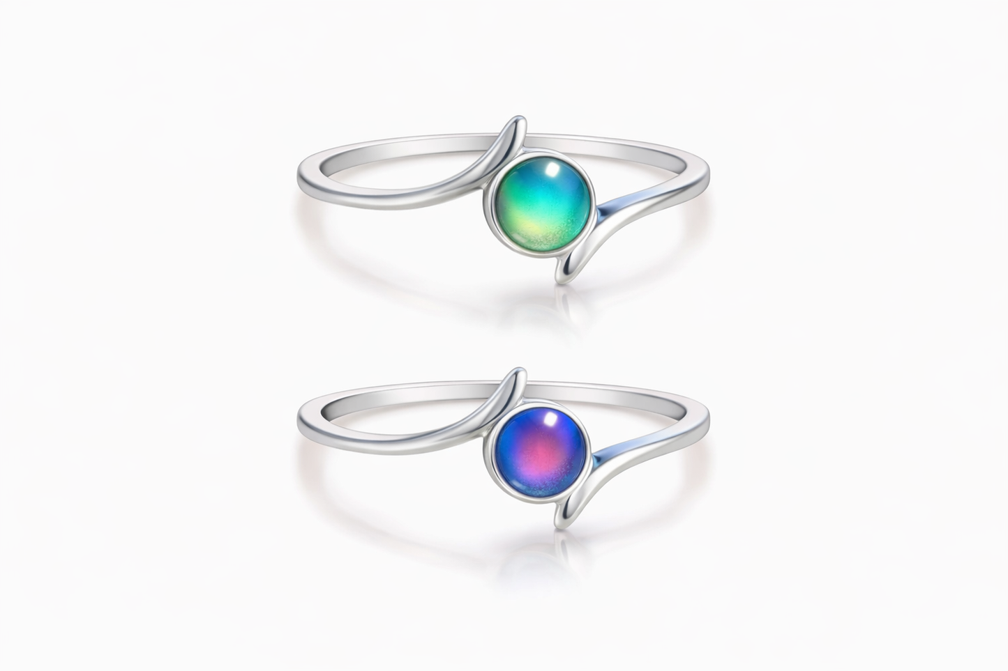 Stimmungsring Mood silber mit Farbwechsel der Perle Produktbild