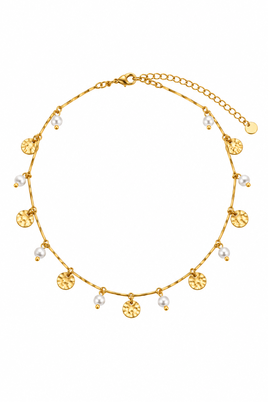 Halskette Boho weiss gold