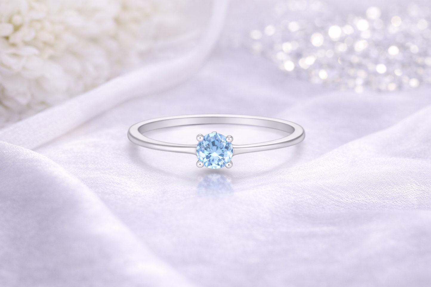 Princess Ring silber mit blauem Schmuckstein