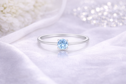 Princess Ring silber mit blauem Schmuckstein