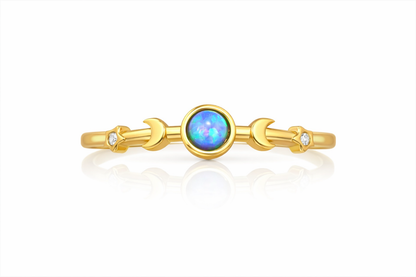 Galaxy Ring gold mit blauem Stein