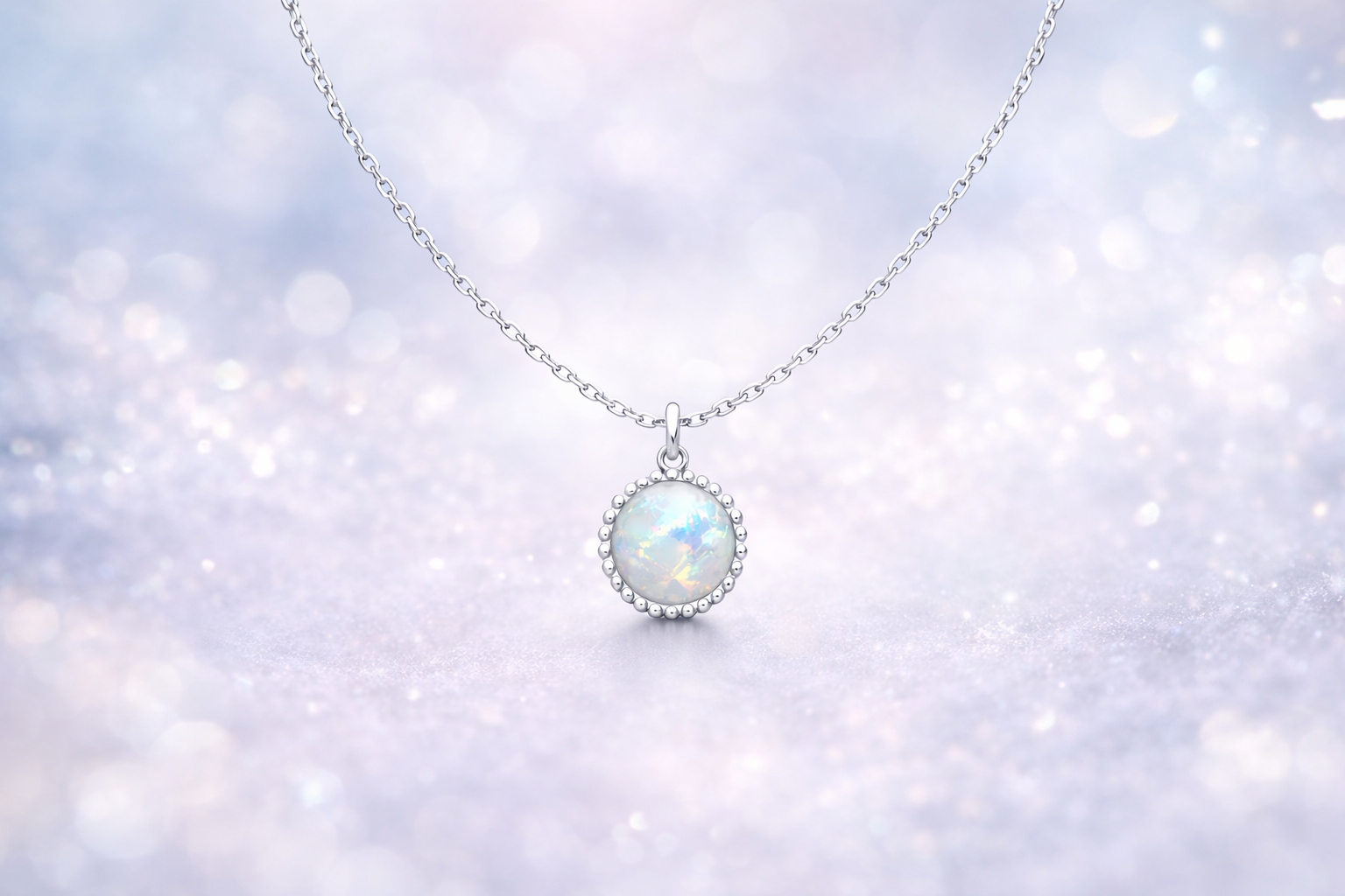 Halskette Moonlight silber mit Glitzermond