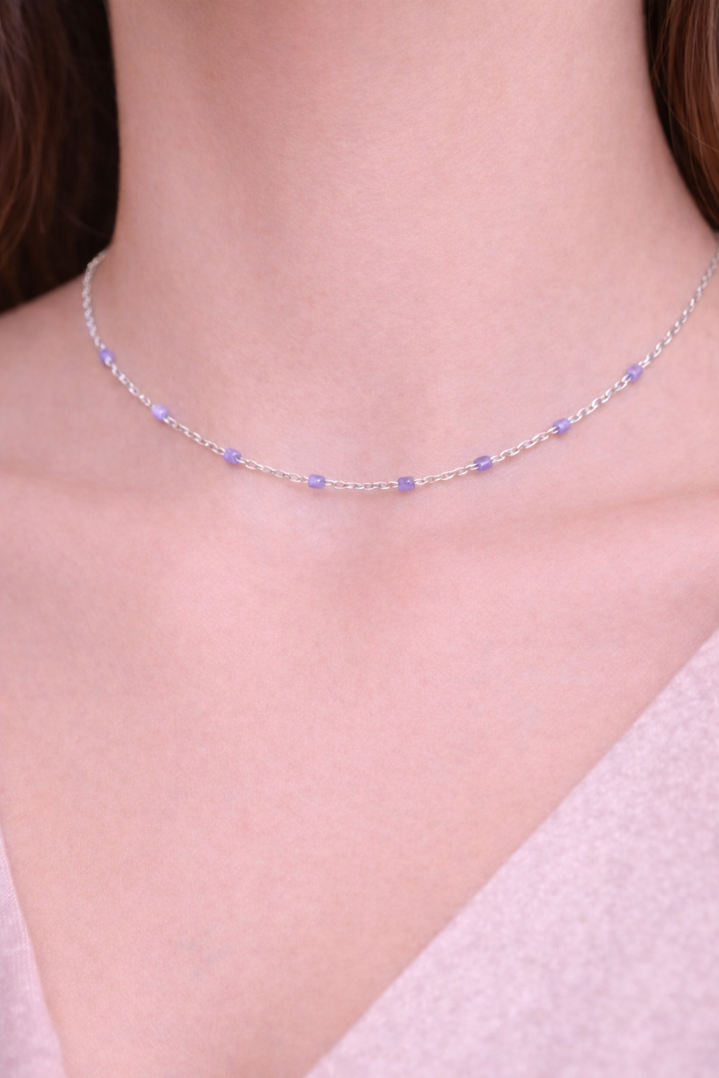 Kette Dotty lila silber Halskette