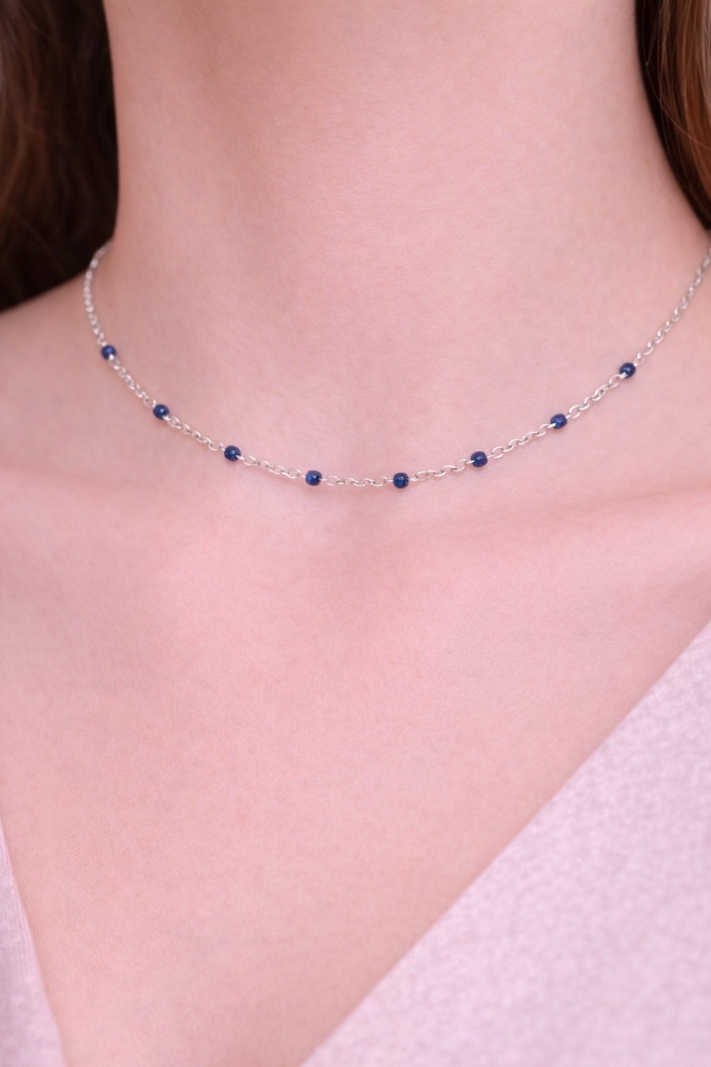 Kette Dotty navy silber Halskette