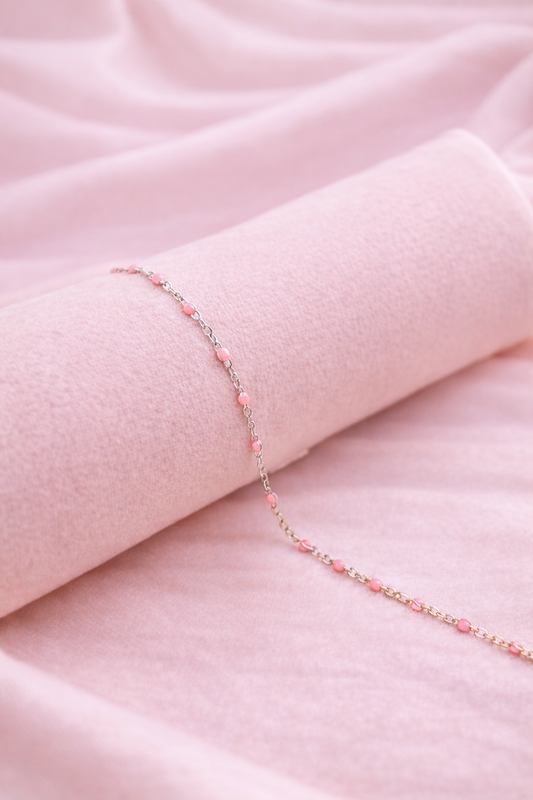 Kette Dotty pink silber