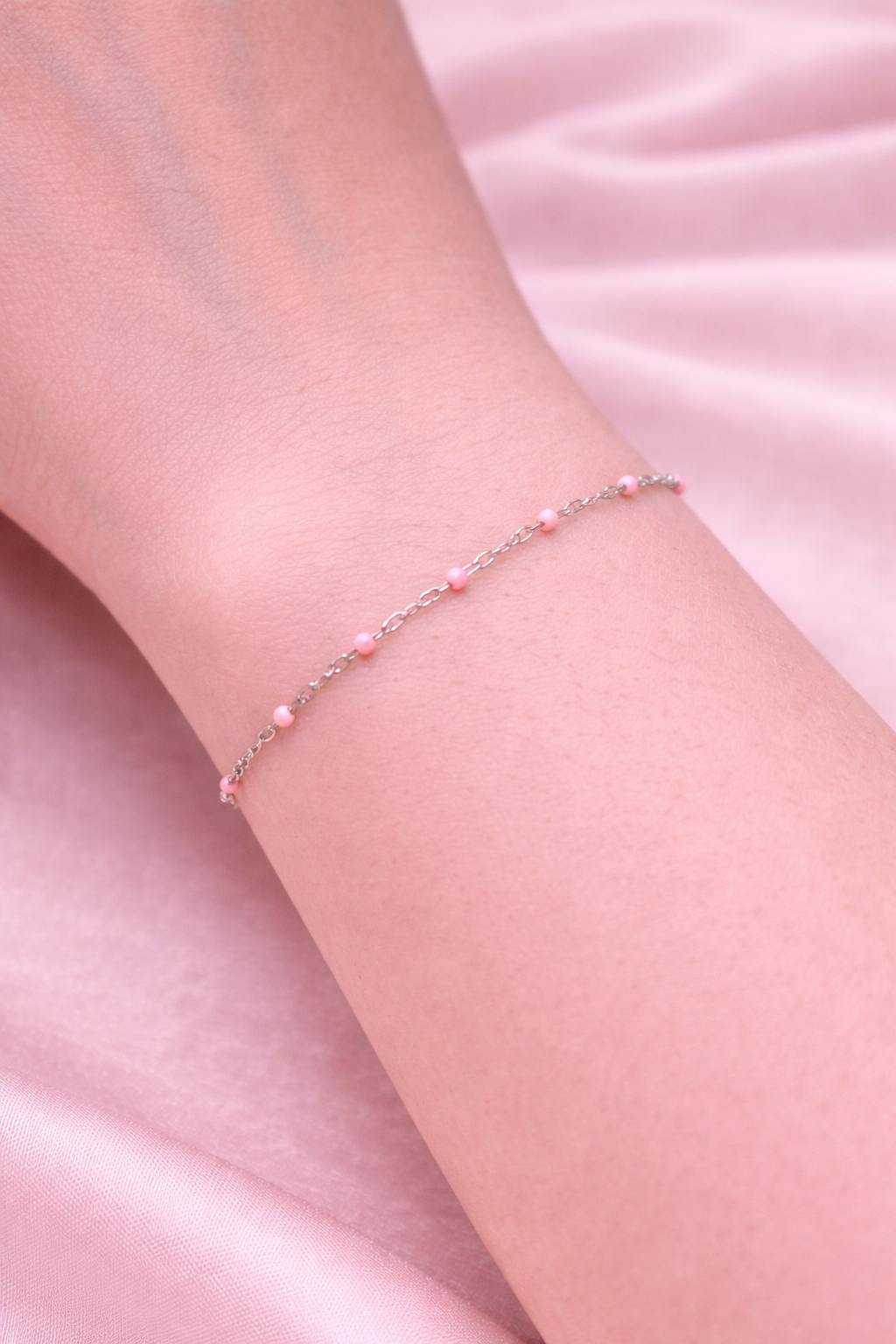 Kette Dotty pink silber Armkette