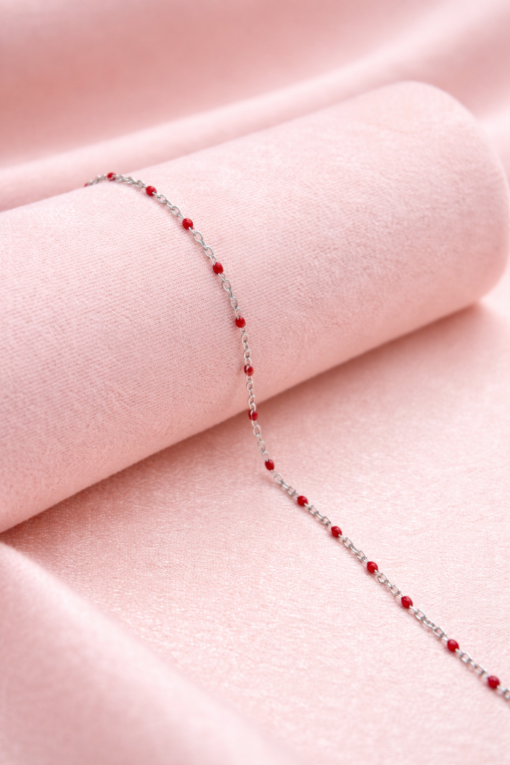 Kette Dotty rot und silber