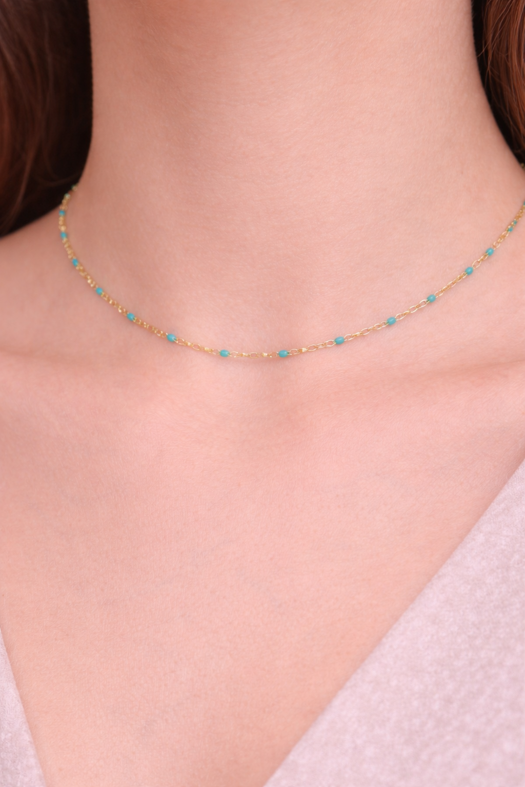 Kette Dotty türkis gold Halskette