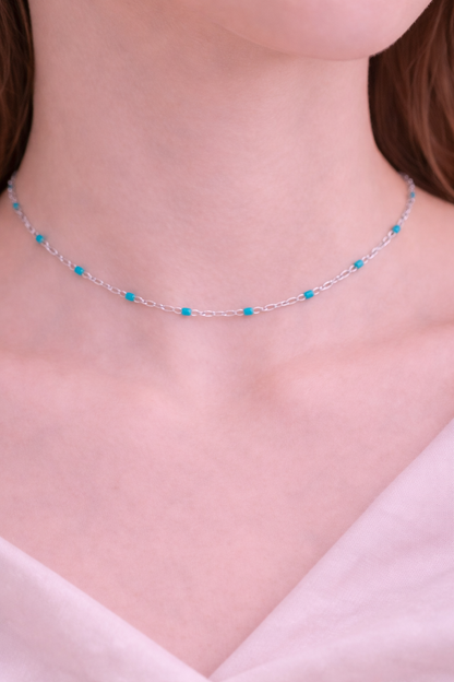 Kette Dotty türkis silber Halskette