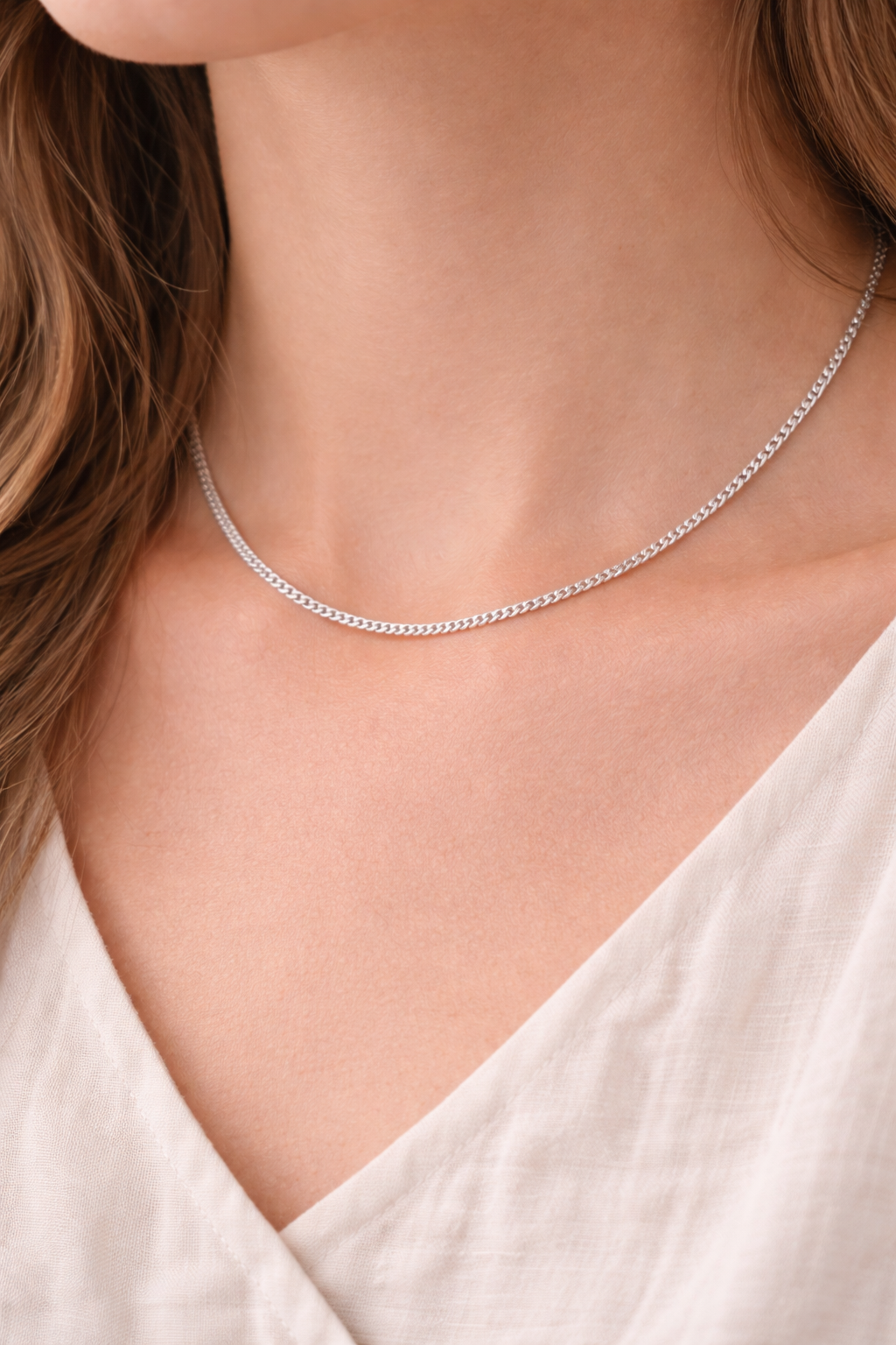 Kette Fine Line silber Halskette Frau
