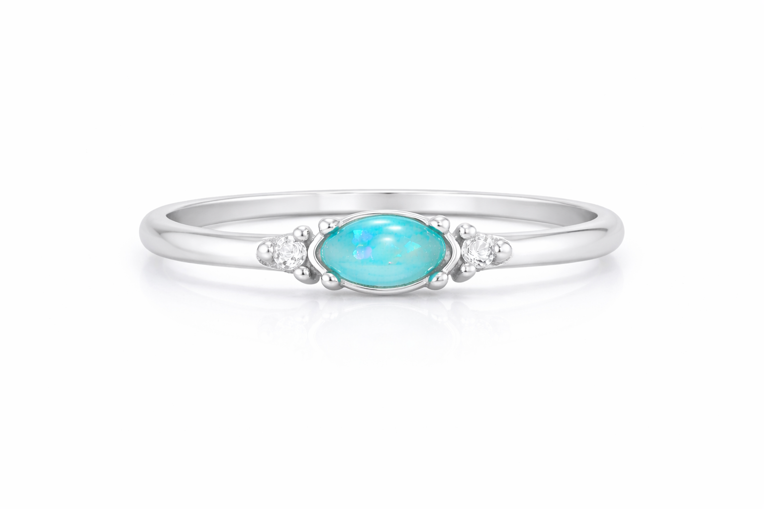 Ring Aqua silber Produktbild