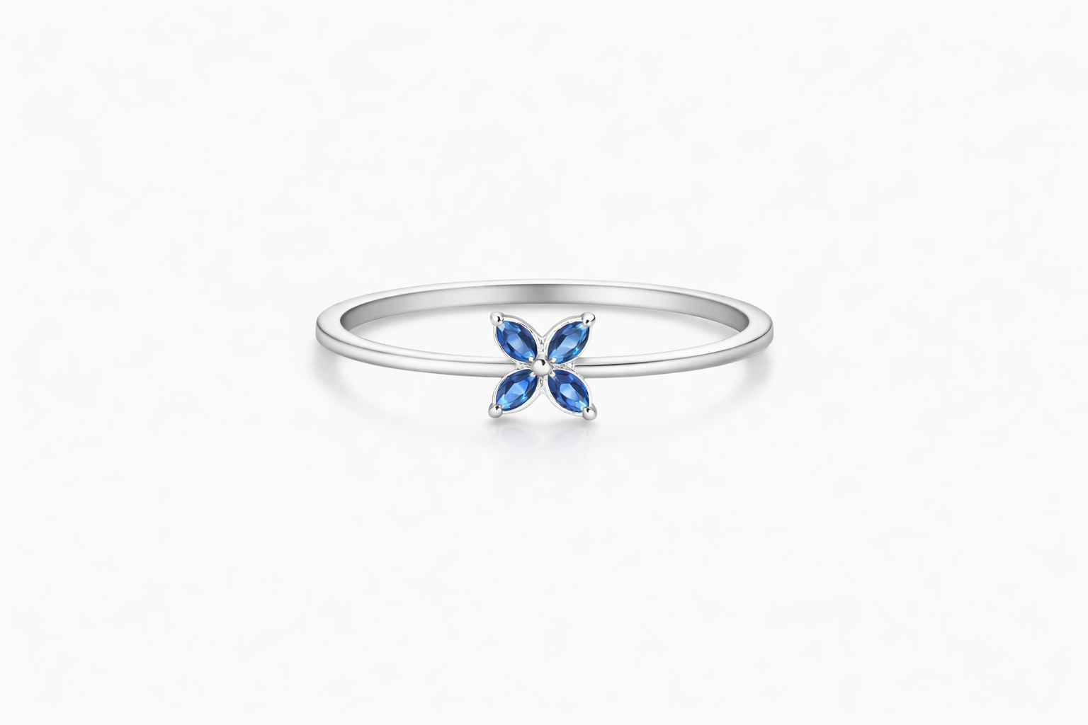 Produktbild Ring Lily silber mit blauer Blüte