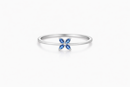 Produktbild Ring Lily silber mit blauer Blüte